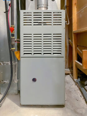Gas furnace in a Maryland basement